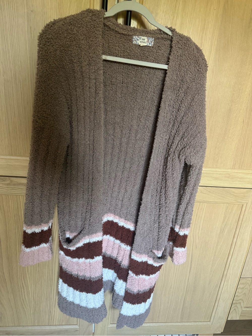 Pink republic fuzzy cardigan